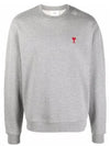 Small Heart Logo Sweatshirt Grey - AMI - BALAAN 2