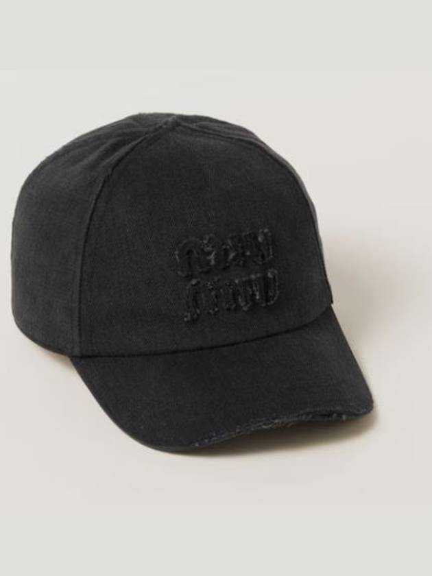 Logo Denim Ball Cap Black - MIU MIU - BALAAN 2