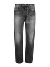 Washed Wide Leg Organic Cotton Jeans Grey - BALENCIAGA - BALAAN 2