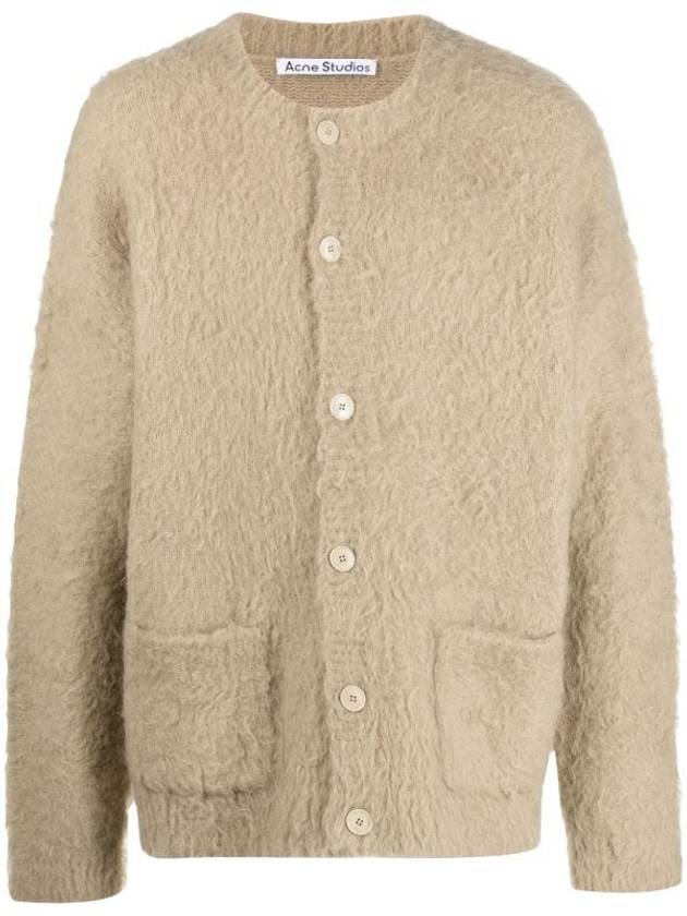 Wool Mohair Cardigan Dark Beige - ACNE STUDIOS - BALAAN 1