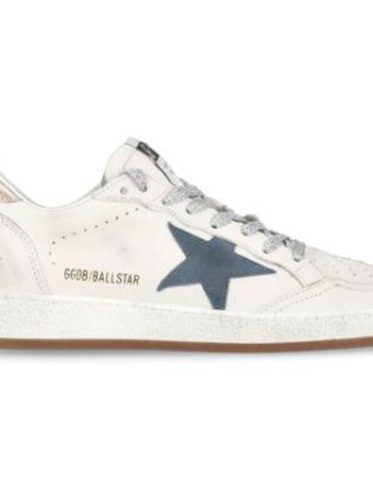 Ballstar Leather Low Top Sneakers Smoke Blue White - GOLDEN GOOSE - BALAAN 2