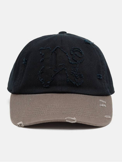 Ribbed Monogram Ball Cap Anthracite Taupe - PALM ANGELS - BALAAN 2