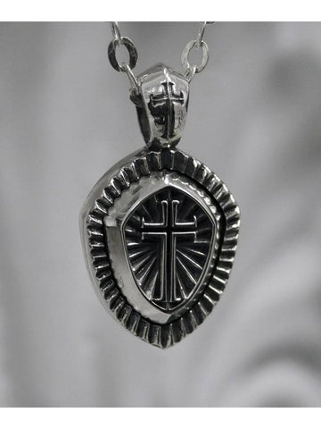 Cross Tooth Shield Necklace Silver 925 - BLESSED BULLET - BALAAN 1