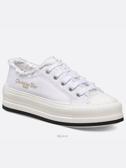 Walk'n Platform Cotton Canvas Low Top Sneakers White - DIOR - BALAAN 2