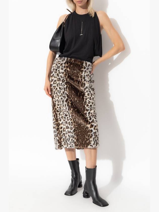 Leopard jacquard pencil skirt brown - ALEXANDER MCQUEEN - BALAAN 3