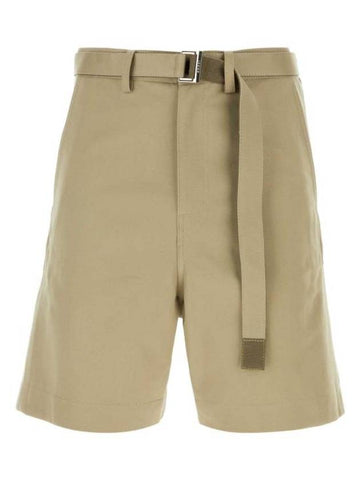 Belt Wide Shorts Beige - SACAI - BALAAN 1