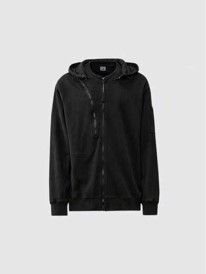 Cotton Fleece Hooded Jacket Black - CP COMPANY - BALAAN 2