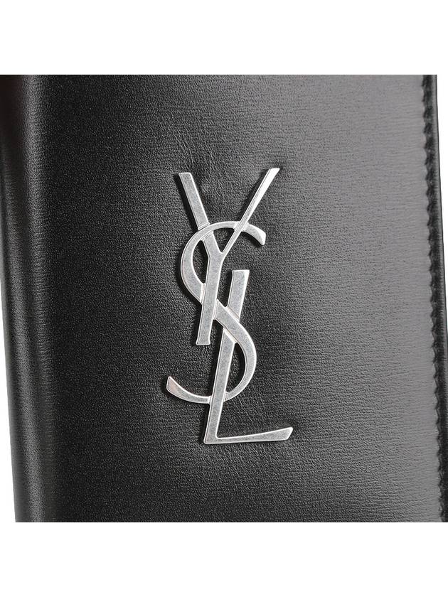 Men's Silver Monogram Fold Half Wallet Black - SAINT LAURENT - BALAAN 6