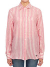 Lari Striped Linen Long Sleeve Shirt Pink - MAX MARA - BALAAN 1