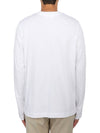 Chain Stitch Heart Logo Long Sleeve T-Shirt White - AMI - BALAAN 4