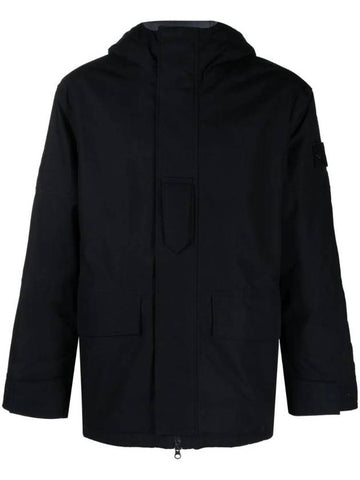 Ghost Piece Nylon Hooded Jacket Navy - STONE ISLAND - BALAAN 1