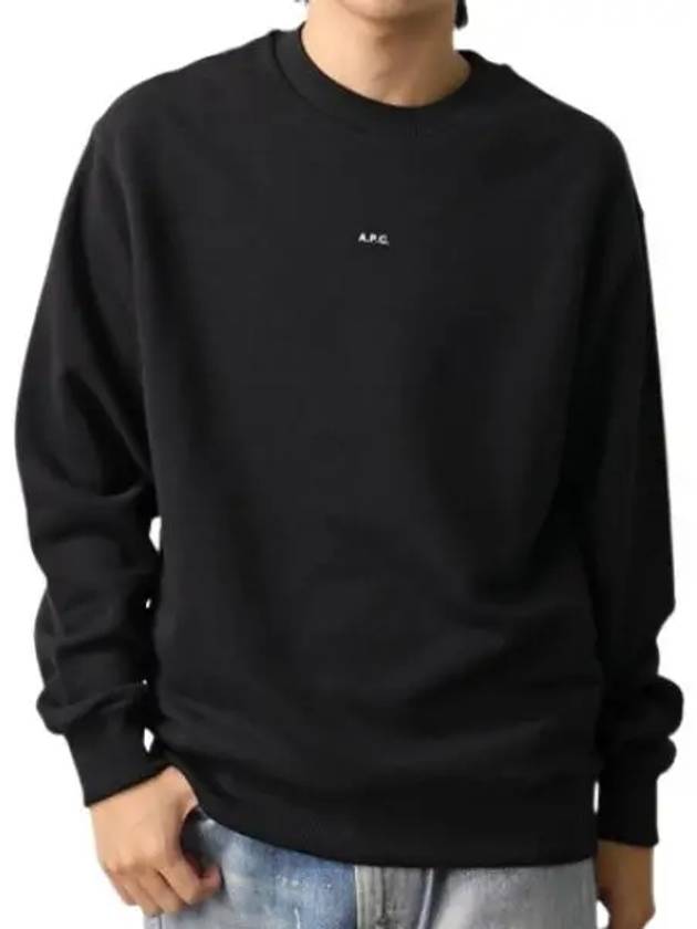 Boxy Micro Logo Sweatshirt Black - A.P.C. - BALAAN 2