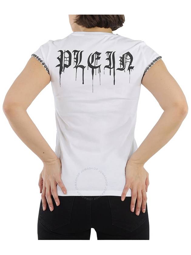 Philipp Plein Ladies White/Multi Love Crystal Logo Cotton T-shirt, Size Small - PHILIPP PLEIN - BALAAN 3