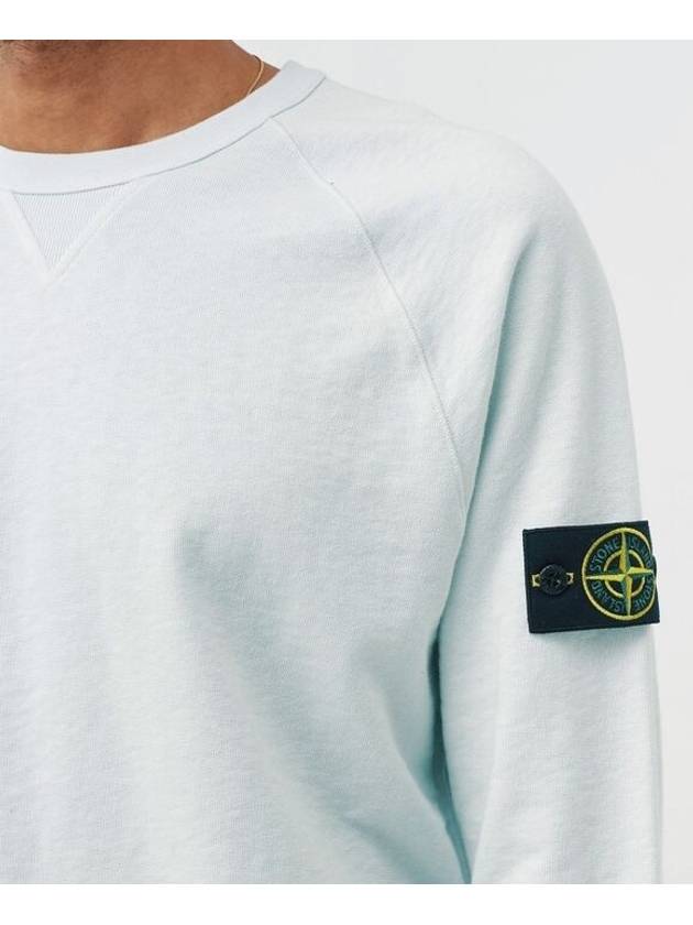 Garment Dyed Malfile Fleece Crewneck Sweatshirt Light Blue - STONE ISLAND - BALAAN 8