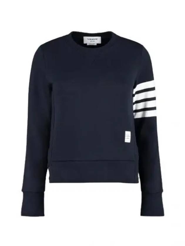 4-Bar Striped Waffle Wool Cashmere Pullover Knit Top Navy - THOM BROWNE - BALAAN 2