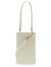 Embossed Logo Phone Holder Lambskin Leather Mini Bag White - JIL SANDER - BALAAN 4