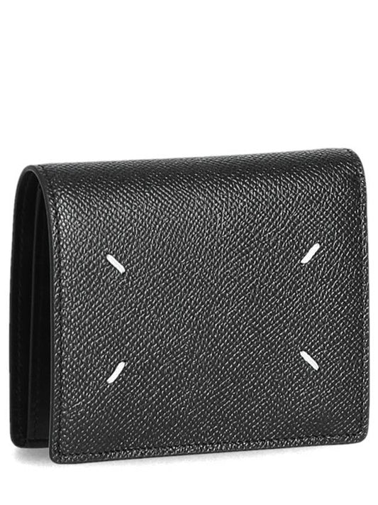 Stitch Logo Compact Bifold Half Wallet Black - MAISON MARGIELA - BALAAN 2