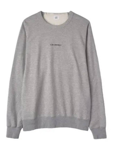 Light Fleece Logo Sweatshirt Gray Melange T Shirt - CP COMPANY - BALAAN 1
