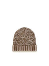 Mouline Wool Beanie Brown White - MONCLER - BALAAN 3