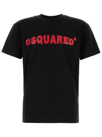 DSQUARED2 Black Cotton T-Shirt - DSQUARED2 - BALAAN 1