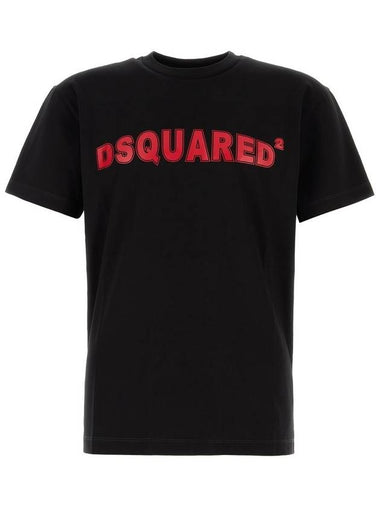 DSQUARED2 Black Cotton T-Shirt - DSQUARED2 - BALAAN 1