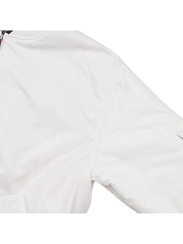 Sleeve Pocket Zipper Linen Bomber Jacket White - LORO PIANA - BALAAN 5