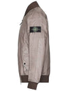 Men's Wappen Patch Zip-Up Bomber Jacket Grey Brown - STONE ISLAND - BALAAN 5