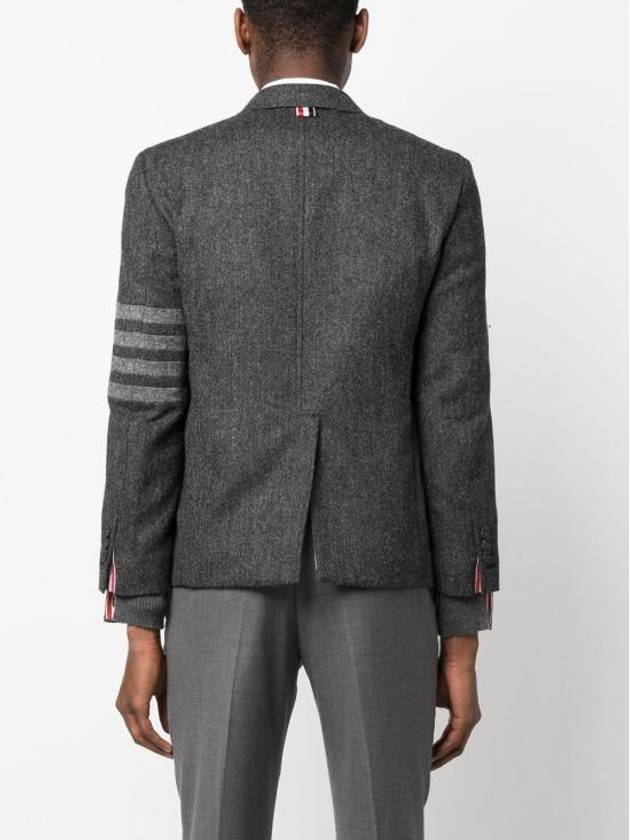 Donegal Tweed 4 Bar Single Breasted Blazer Jacket Grey - THOM BROWNE - BALAAN 5