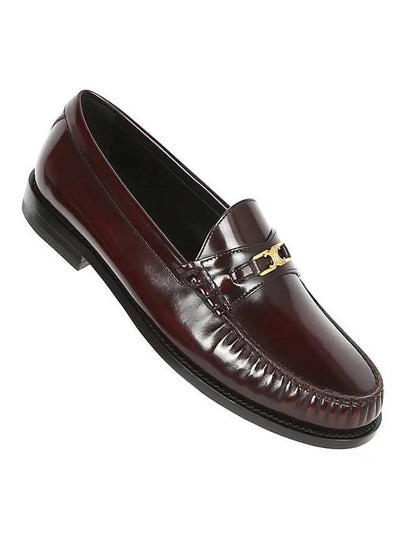 Luco Triomphe Polished Bull Loafers Burgundy - CELINE - BALAAN 2