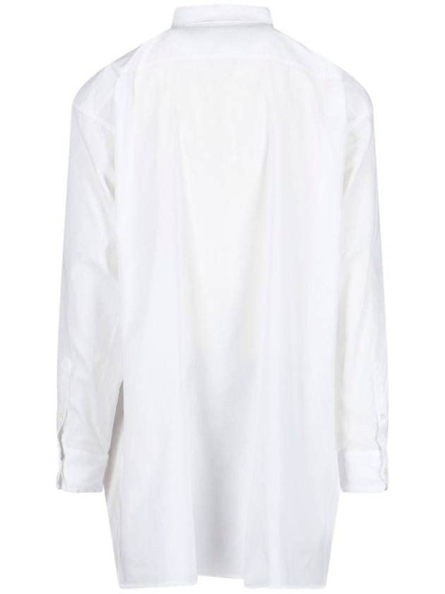 Oversized Fit Oxford Long Sleeve Shirt White - MAISON MARGIELA - BALAAN 3