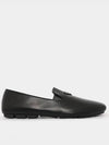 2DD174 A21 F0002 Triangle Logo Leather Loafers - PRADA - BALAAN 1