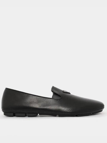 2DD174 A21 F0002 Triangle Logo Leather Loafers - PRADA - BALAAN 1