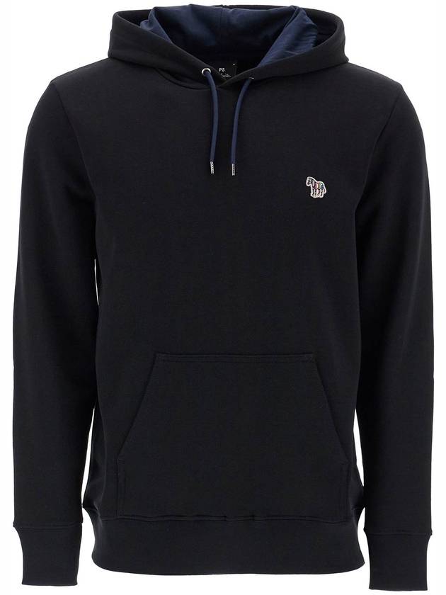 Zebra Patch Cotton Hoodie Black - PAUL SMITH - BALAAN 2