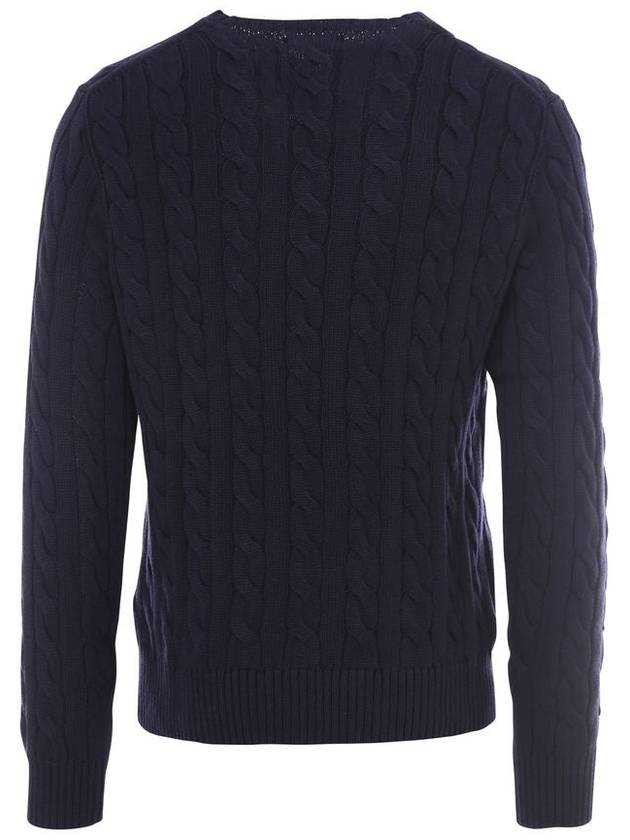 Ralph Lauren Huntsman Blue Cotton Cable-Knit Sweater - RALPH LAUREN - BALAAN 2