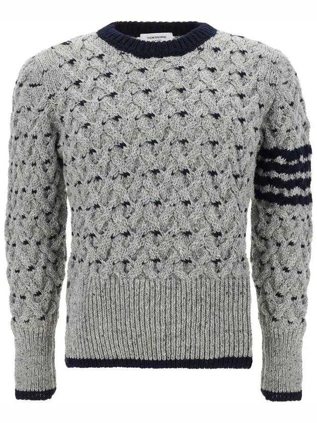 4 Bar Cable Knit Top Grey - THOM BROWNE - BALAAN 2