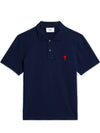 Small Heart Logo Polo Shirt Nautic Blue - AMI - BALAAN 1