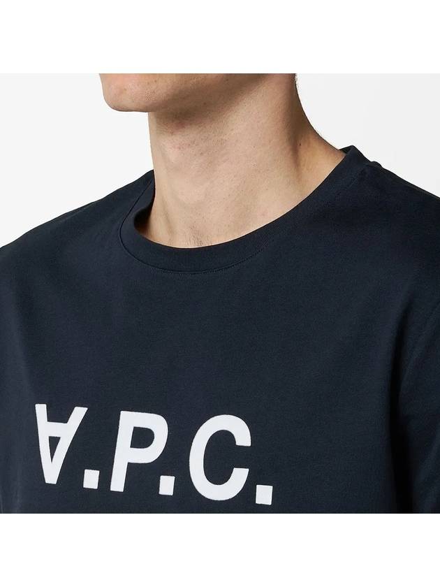 VPC Logo Organic Cotton Short Sleeve T-Shirt Navy - A.P.C. - BALAAN 3