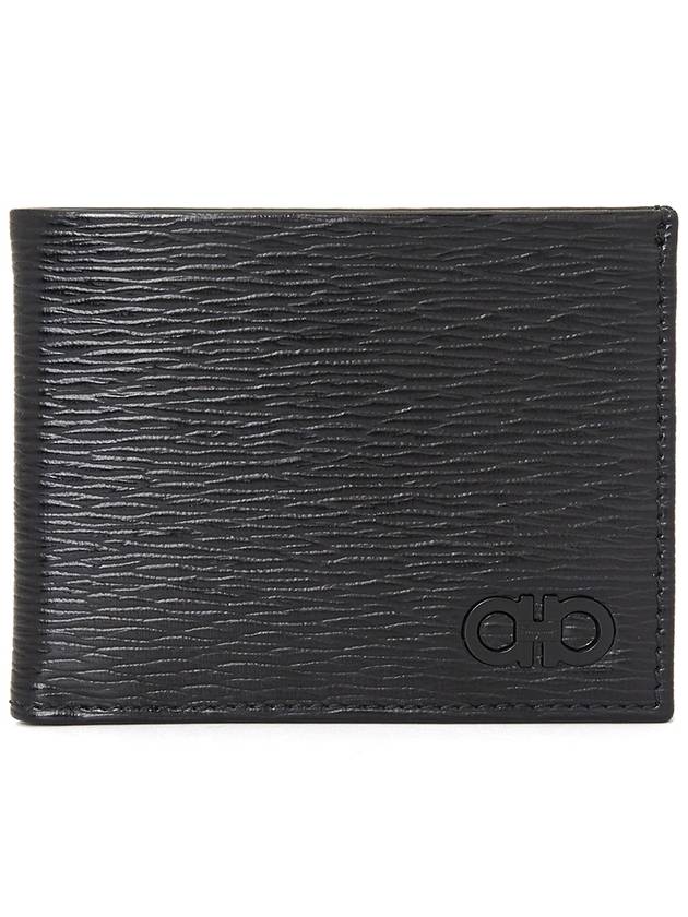 Gancini Half Wallet Black - SALVATORE FERRAGAMO - BALAAN 3