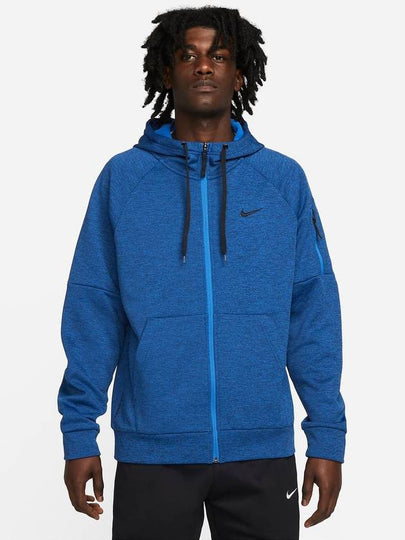 Full Zip-Up Fitness Hooded Jacket Blue - NIKE - BALAAN 2