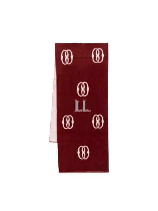 Emblem Wool Scarf Burgundy - BALLY - BALAAN 2