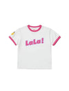 Lala Two-Tone Short Sleeve T-Shirt Pink White - LALA SMILE - BALAAN 1