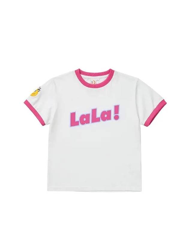 Lala Two-Tone Short Sleeve T-Shirt Pink White - LALA SMILE - BALAAN 2