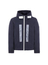 Marina Rubber Wax Poplin Hooded Down Jacket Navy - STONE ISLAND - BALAAN 4