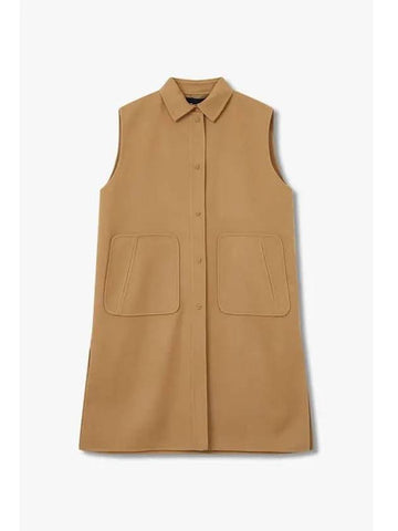 Women s Sleeveless Wool Single Coat Camel - HERNO - BALAAN 1