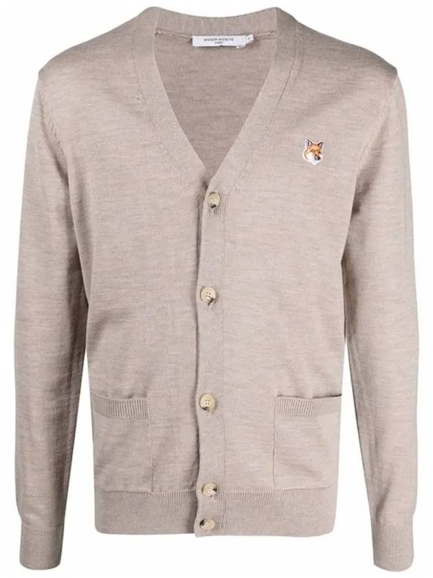 Fox Head Patch Classic Cardigan Beige Melange - MAISON KITSUNE - BALAAN 3