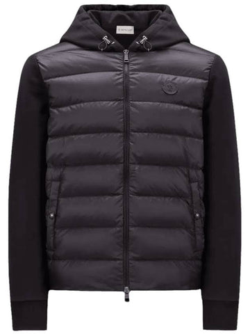 Men's Fleece Zip-Up Padding Black - MONCLER - BALAAN 1