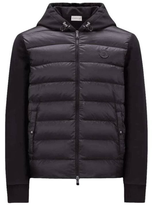 Men's Fleece Zip-Up Padding Black - MONCLER - BALAAN 1