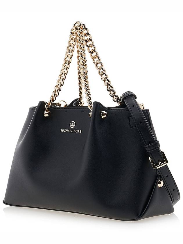 Jenna Logo Decorated Leather Shoulder Bag Black - MICHAEL KORS - BALAAN 3