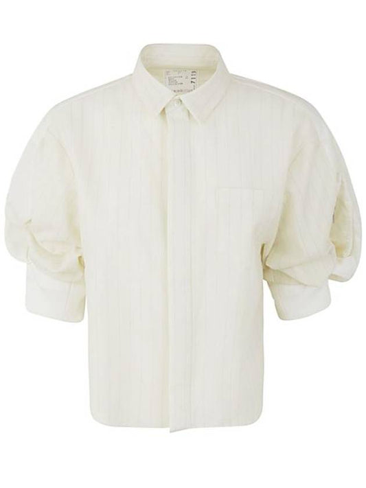 Chalk Stripe Shirt White - SACAI - BALAAN 1