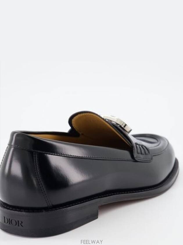 Granville CD Logo Leather Loafers Black Polished - DIOR - BALAAN 5